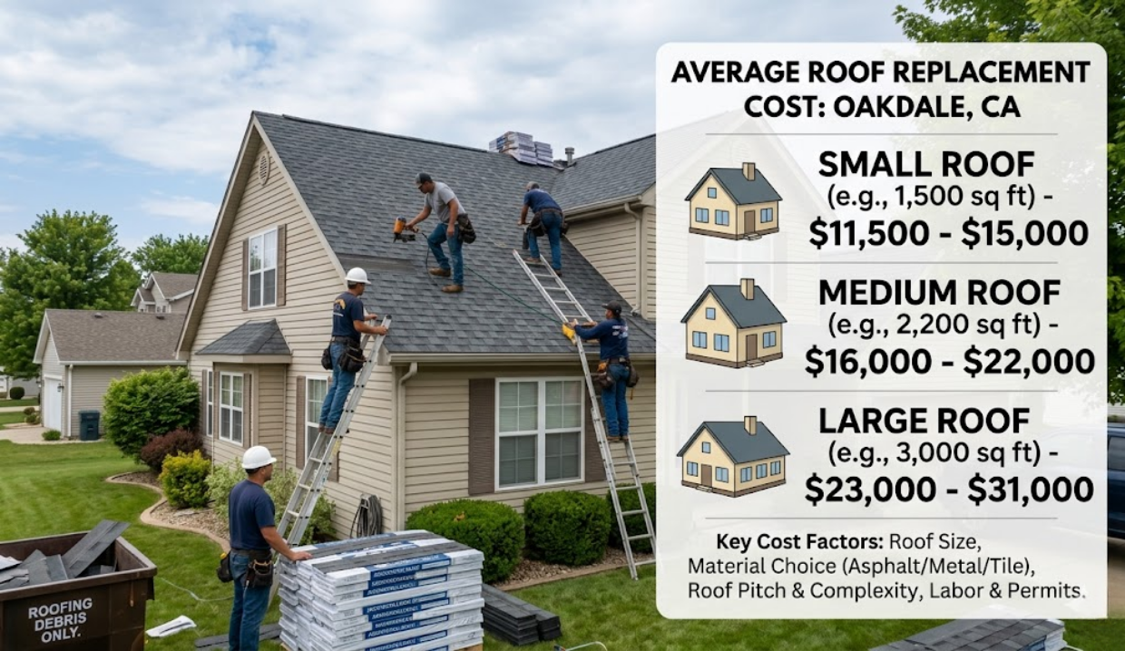 Average roof replacement price oakdale how much does it cost
